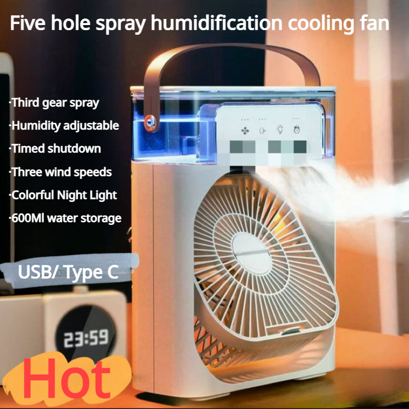 Ventilador Portátil Con Humidificador